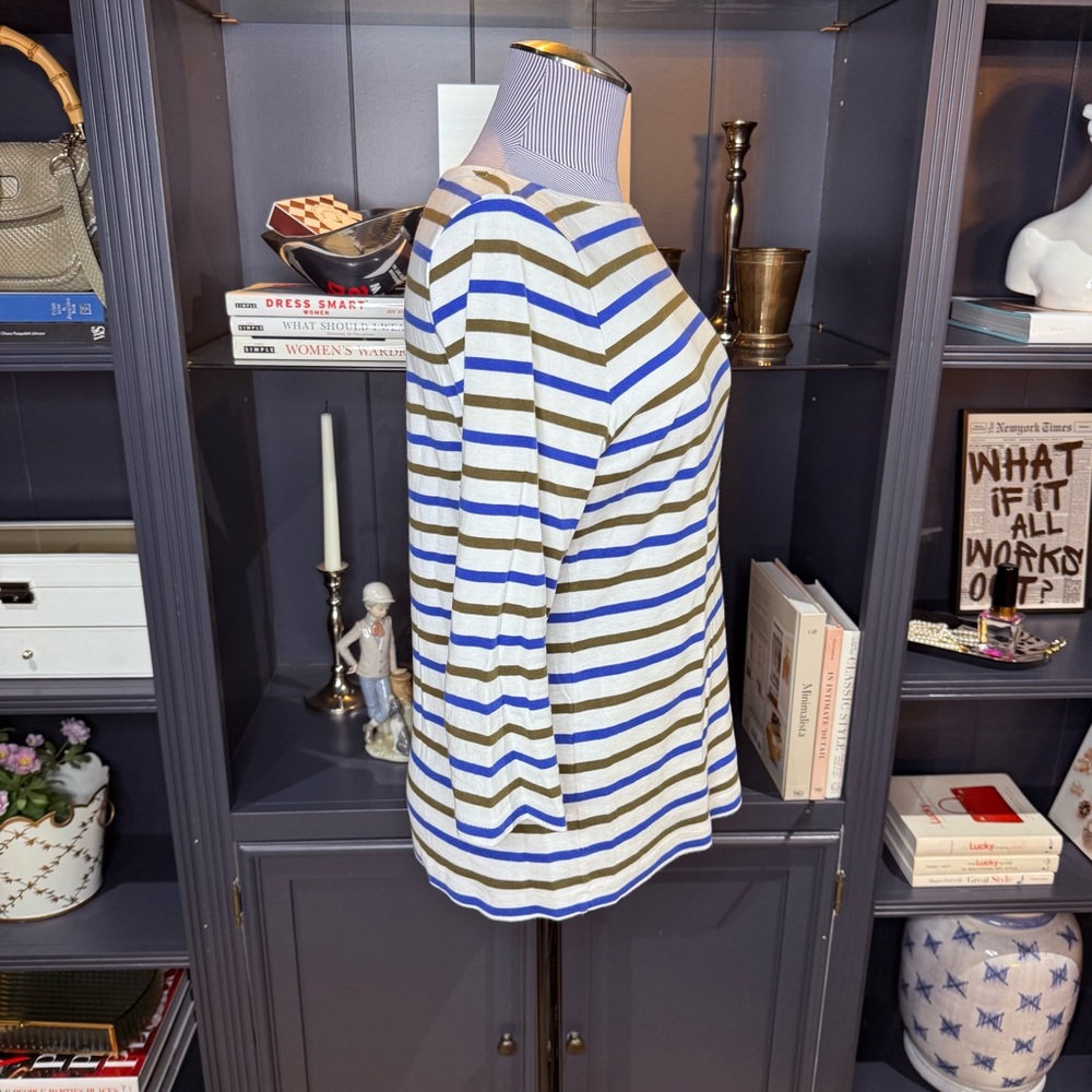 Talbots Boatneck Striped Cotton Tee – Size M - Picture 4 of 5